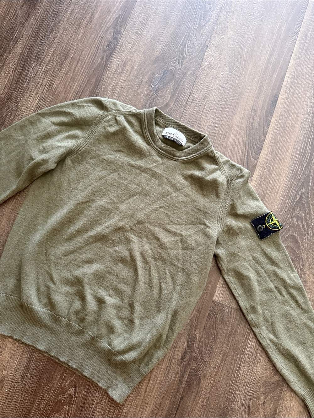 Stone Island Olive Green Crewneck Sweater